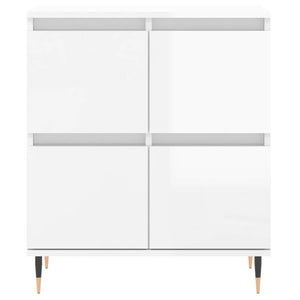 vidaXL Sideboards 2 pcs High Gloss White Engineered Wood