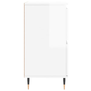 vidaXL Sideboards 2 pcs High Gloss White Engineered Wood