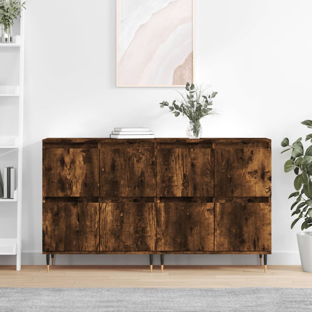 vidaXL Sideboards 2 pcs Smoked Oak Engineered Wood