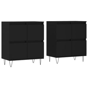 vidaXL Sideboards 2 pcs Black Engineered Wood