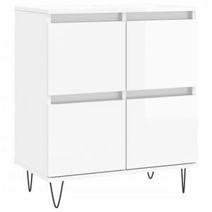 vidaXL Sideboards 2 pcs High Gloss White Engineered Wood