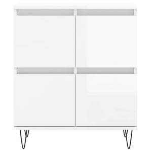 vidaXL Sideboards 2 pcs High Gloss White Engineered Wood