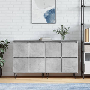 vidaXL Sideboards 2 pcs Concrete Grey Engineered Wood