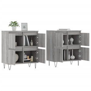 vidaXL Sideboards 2 pcs Grey Sonoma Engineered Wood