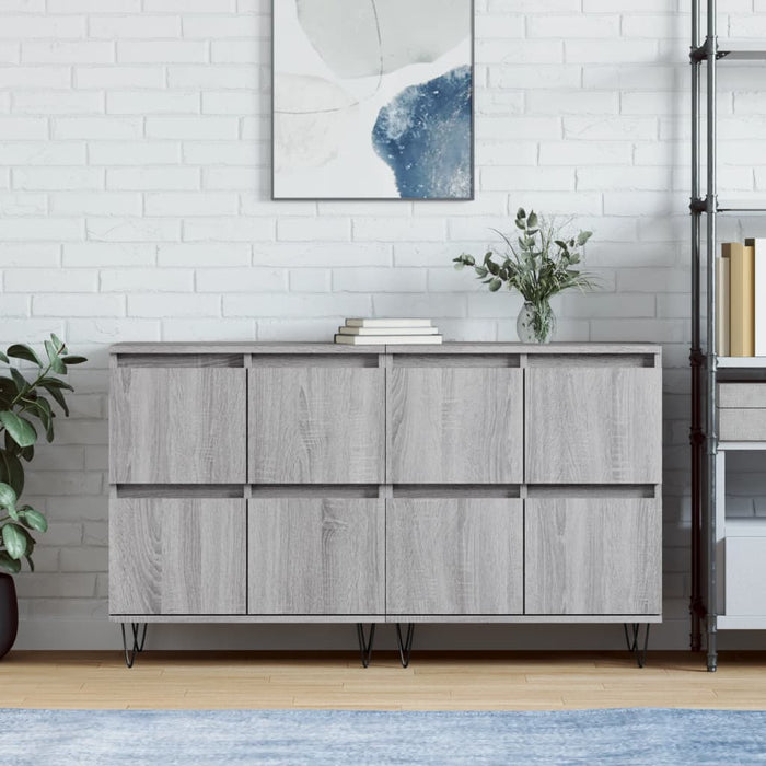 vidaXL Sideboards 2 pcs Grey Sonoma Engineered Wood