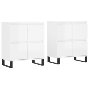 vidaXL Sideboards 2 pcs High Gloss White Engineered Wood