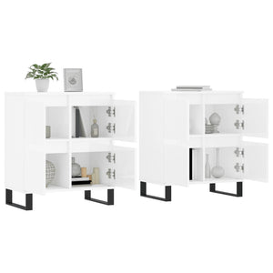 vidaXL Sideboards 2 pcs High Gloss White Engineered Wood