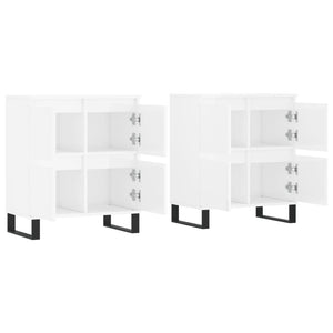 vidaXL Sideboards 2 pcs High Gloss White Engineered Wood