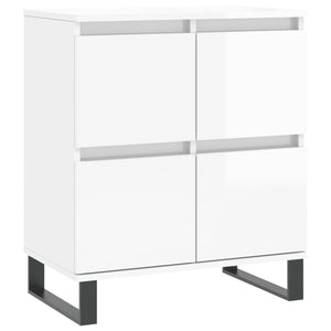 vidaXL Sideboards 2 pcs High Gloss White Engineered Wood