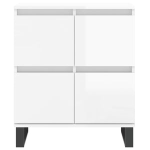 vidaXL Sideboards 2 pcs High Gloss White Engineered Wood