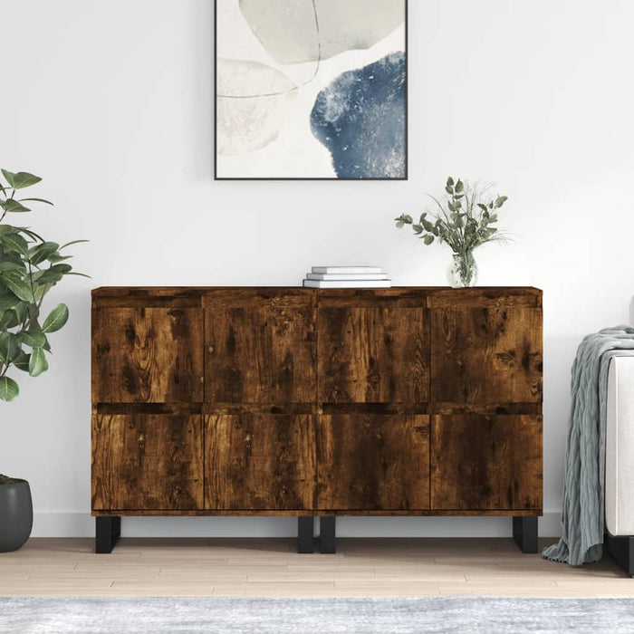 vidaXL Sideboards 2 pcs Smoked Oak Engineered Wood