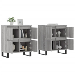 vidaXL Sideboards 2 pcs Grey Sonoma Engineered Wood