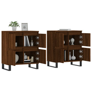 vidaXL Sideboards 2 pcs Brown Oak Engineered Wood