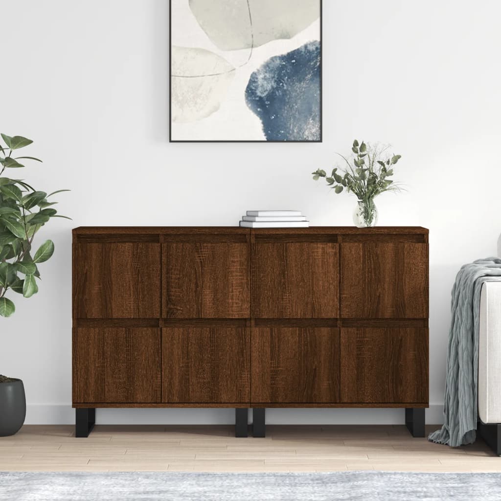 vidaXL Sideboards 2 pcs Brown Oak Engineered Wood