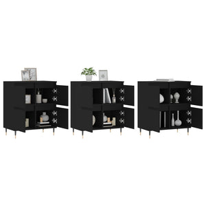 vidaXL Sideboards 3 pcs Black Engineered Wood