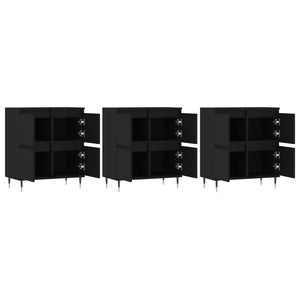 vidaXL Sideboards 3 pcs Black Engineered Wood