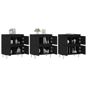 vidaXL Sideboards 3 pcs Black Engineered Wood