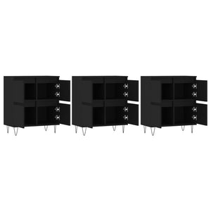 vidaXL Sideboards 3 pcs Black Engineered Wood