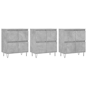 vidaXL Sideboards 3 pcs Concrete Grey Engineered Wood