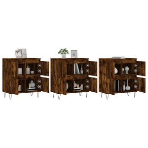 vidaXL Sideboards 3 pcs Smoked Oak Engineered Wood