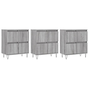 vidaXL Sideboards 3 pcs Grey Sonoma Engineered Wood