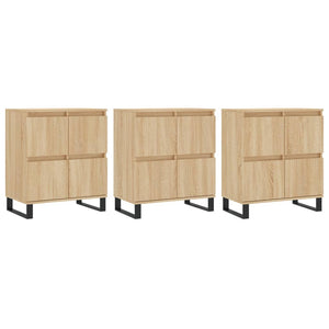 vidaXL Sideboards 3 pcs Sonoma Oak Engineered Wood