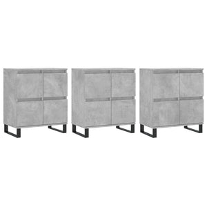 vidaXL Sideboards 3 pcs Concrete Grey Engineered Wood