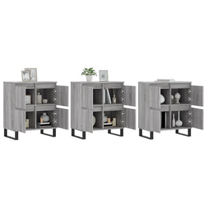 vidaXL Sideboards 3 pcs Grey Sonoma Engineered Wood