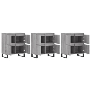 vidaXL Sideboards 3 pcs Grey Sonoma Engineered Wood