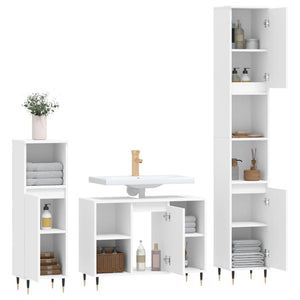 vidaXL 3 Piece Bathroom Furniture Set White Engineered Wood