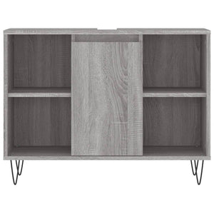 vidaXL 3 Piece Bathroom Furniture Set Grey Sonoma Engineered Wood