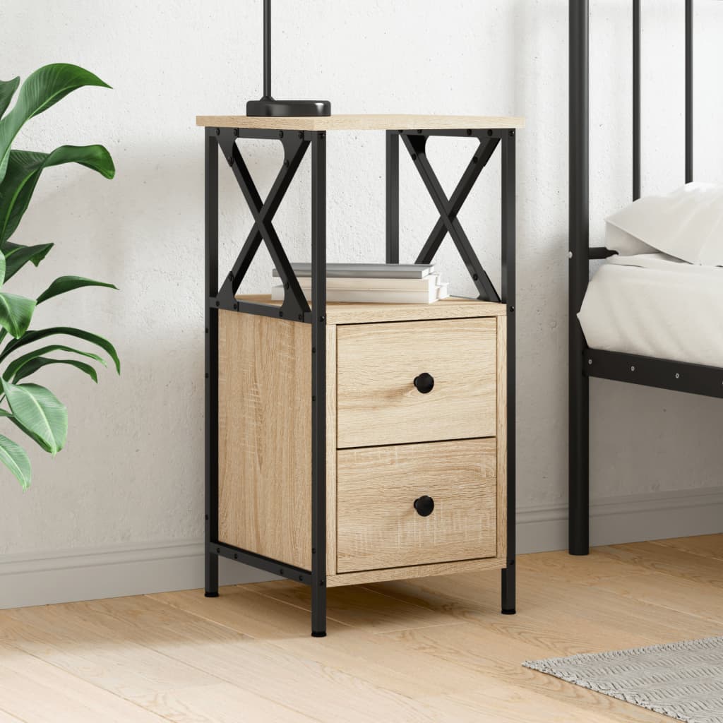 vidaXL Bedside Cabinet Sonoma Oak 34x35.5x70 cm Engineered Wood