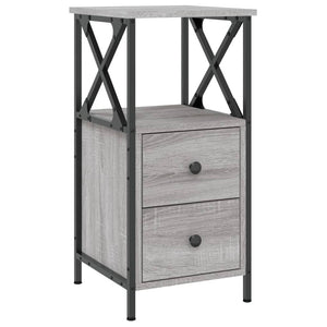 vidaXL Bedside Cabinet Grey Sonoma 34x35.5x70 cm Engineered Wood