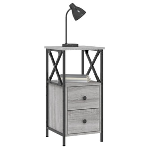 vidaXL Bedside Cabinet Grey Sonoma 34x35.5x70 cm Engineered Wood