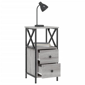 vidaXL Bedside Cabinet Grey Sonoma 34x35.5x70 cm Engineered Wood