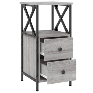 vidaXL Bedside Cabinet Grey Sonoma 34x35.5x70 cm Engineered Wood