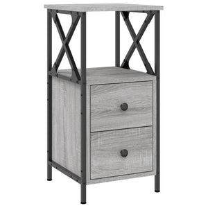 vidaXL Bedside Cabinets 2 pcs Grey Sonoma 34x35.5x70 cm Engineered Wood