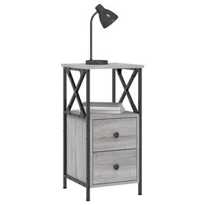 vidaXL Bedside Cabinets 2 pcs Grey Sonoma 34x35.5x70 cm Engineered Wood