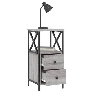 vidaXL Bedside Cabinets 2 pcs Grey Sonoma 34x35.5x70 cm Engineered Wood