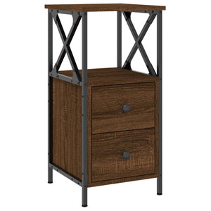 vidaXL Bedside Cabinet Brown Oak 34x35.5x70 cm Engineered Wood