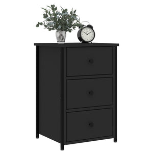 vidaXL Bedside Cabinet Black 40x36x60 cm Engineered Wood