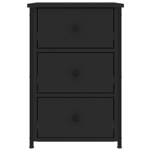 vidaXL Bedside Cabinet Black 40x36x60 cm Engineered Wood