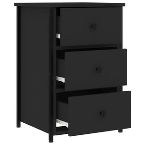 vidaXL Bedside Cabinet Black 40x36x60 cm Engineered Wood