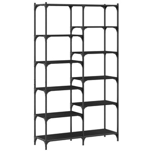 vidaXL Bookshelf Black 100x32x170 cm Engineered Wood and Iron