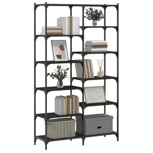 vidaXL Bookshelf Black 100x32x170 cm Engineered Wood and Iron