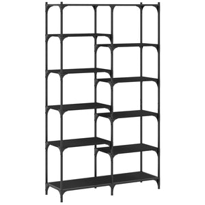 vidaXL Bookshelf Black 100x32x170 cm Engineered Wood and Iron