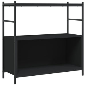 vidaXL Bookshelf Black 80x30x78.5 cm Engineered Wood and Iron