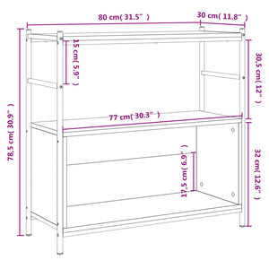 vidaXL Bookshelf Black 80x30x78.5 cm Engineered Wood and Iron