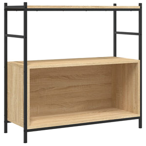 vidaXL Bookshelf Sonoma Oak 80x30x78.5 cm Engineered Wood and Iron