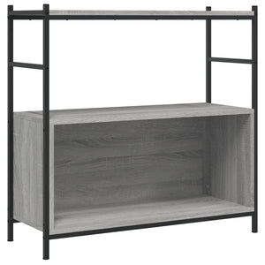 vidaXL Bookshelf Grey Sonoma 80x30x78.5 cm Engineered Wood and Iron